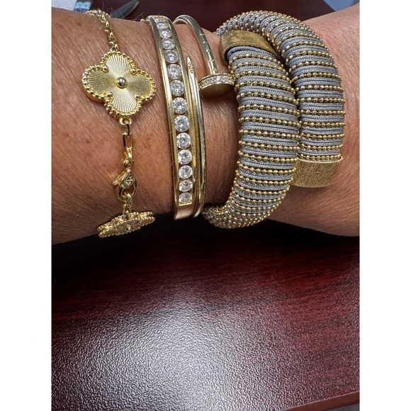 Carolina Bucci Woven Bangle Bracelet Gold Bead Accent Statement Jewelry - Picture 9 of 9